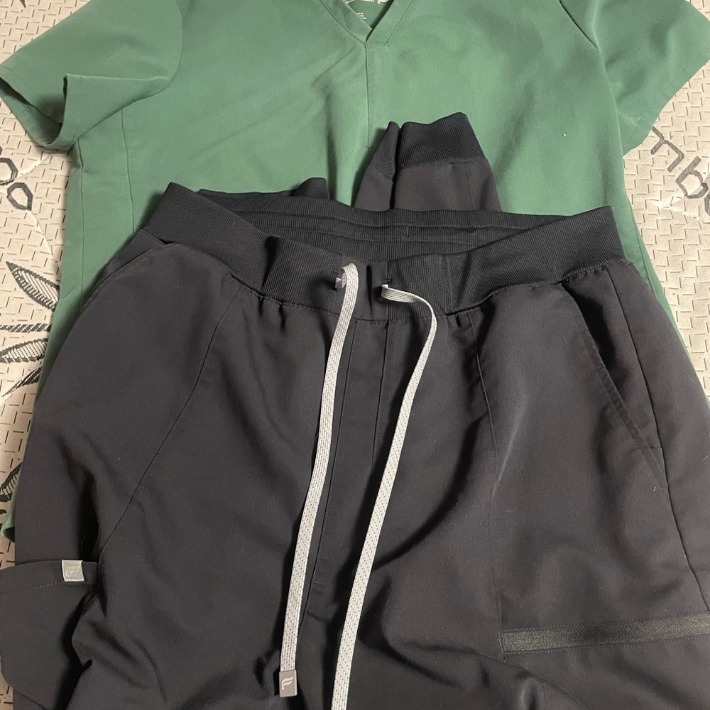 Green Top and Black Joggers Set